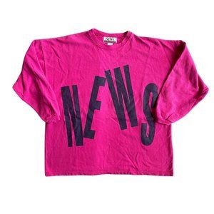 Vintage NEWS Pink Crewneck Sweatshit